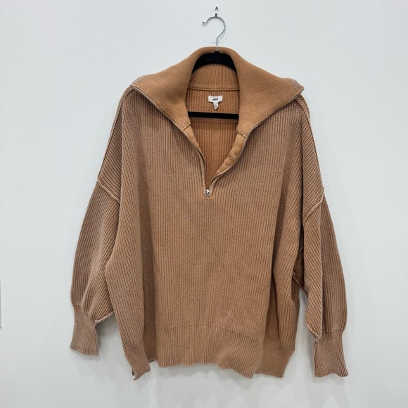 Real Good Aerie Beyond Quarter Zip Sweater Color Toasty Size XL - Picture 5 of 5